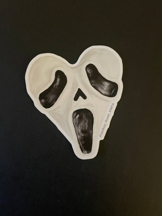 Ghost Face Heart Sticker