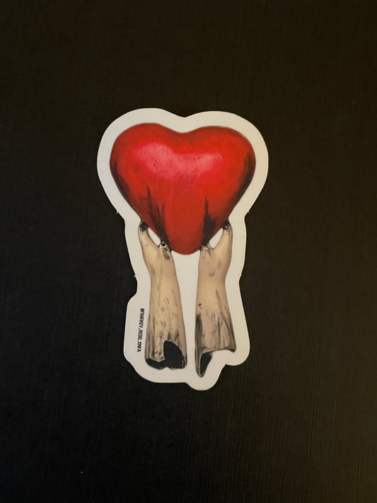 Porcelain Hands Heart Sticker